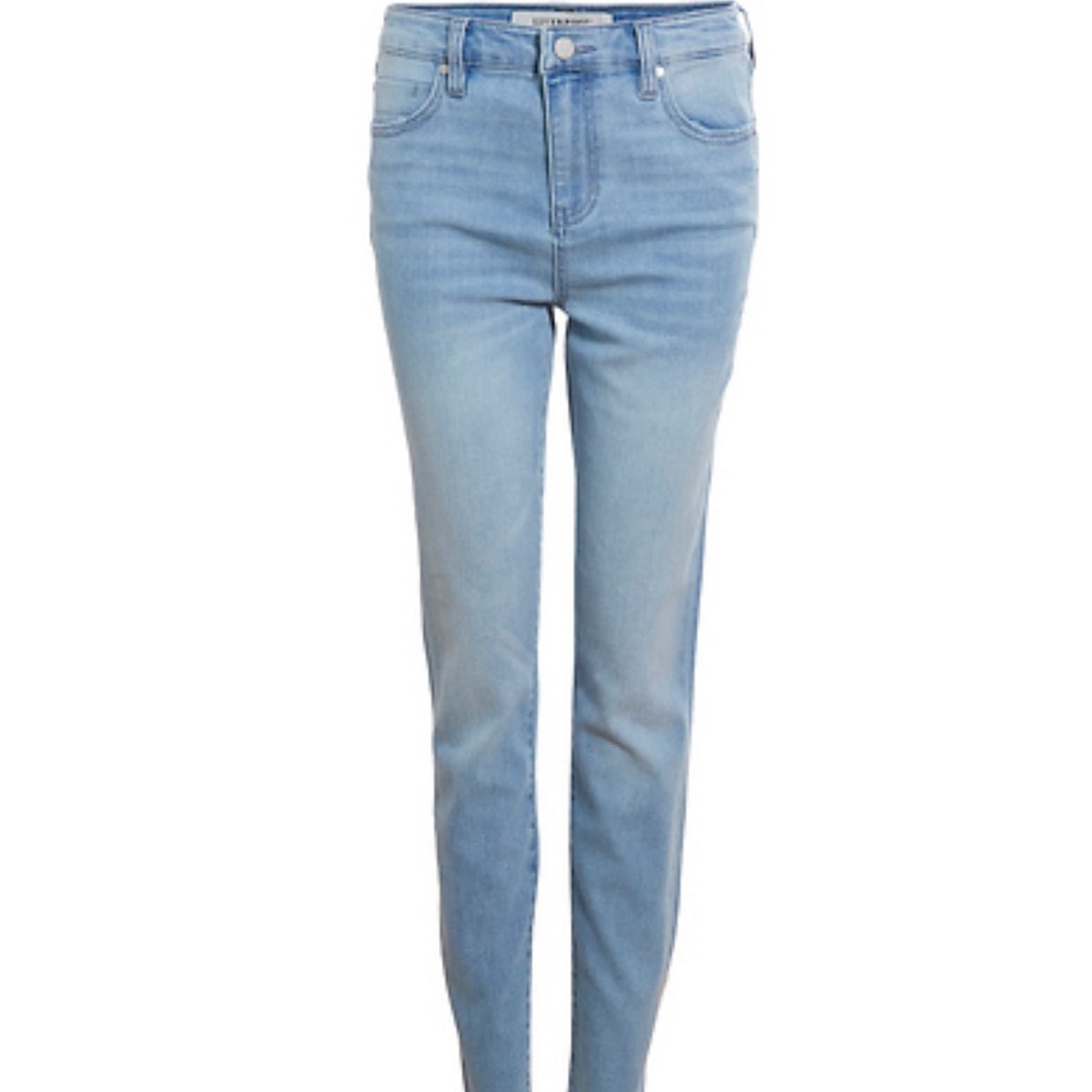 LIVERPOOL HIGH RISE RAW HEM DENIM - LIGHT BLUE - 10